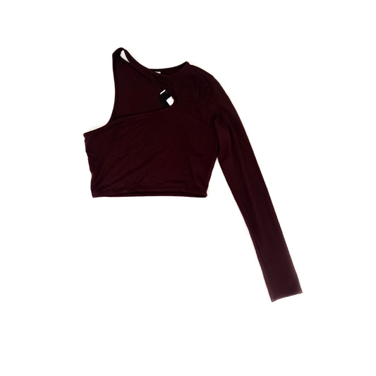 Marroon One Sleeve Cropped Top (Size Medium)
