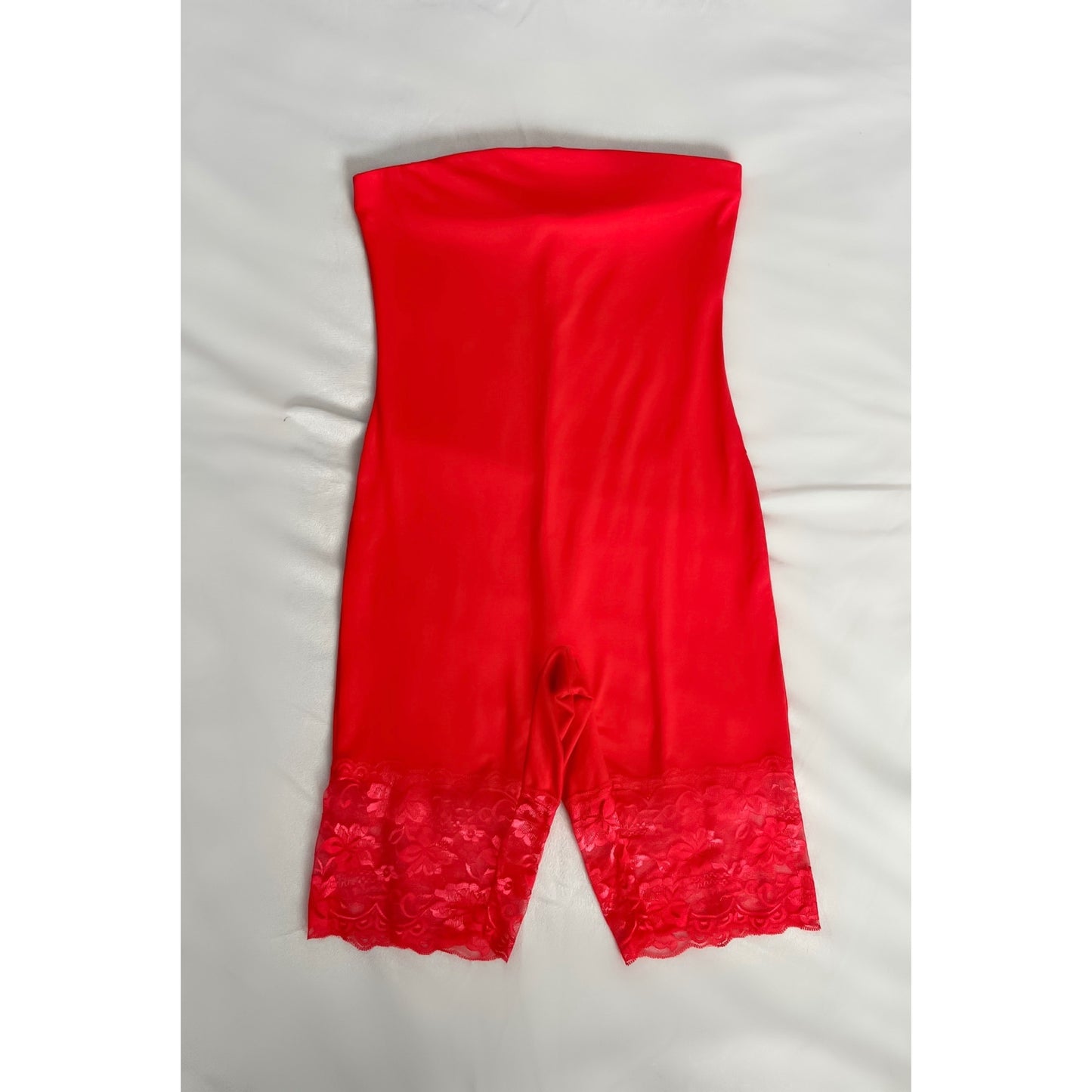 Red Strapless Shorts Onepiece (Size Medium)