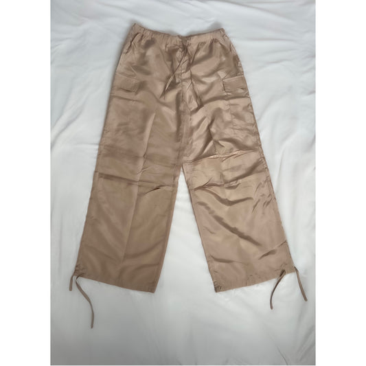 Beige Windbreaker Pants (Size Medium)