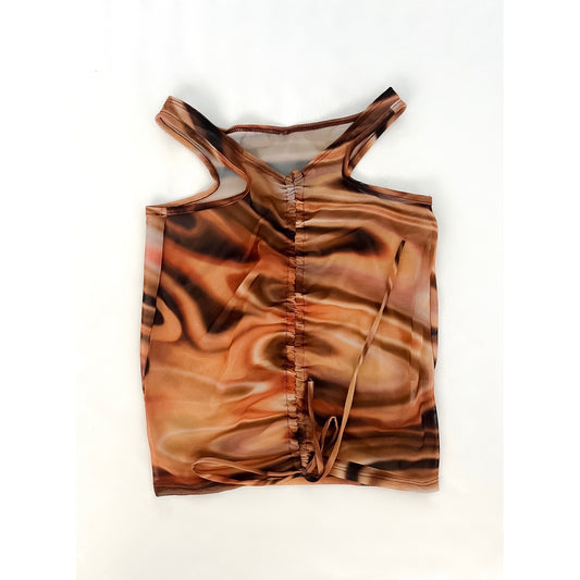 Mesh Brown Swirl Shirt (Size Medium)