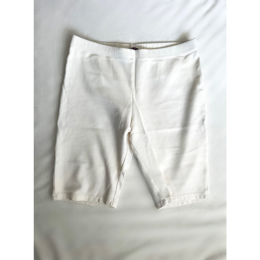 White Biker Shorts (Size Medium)