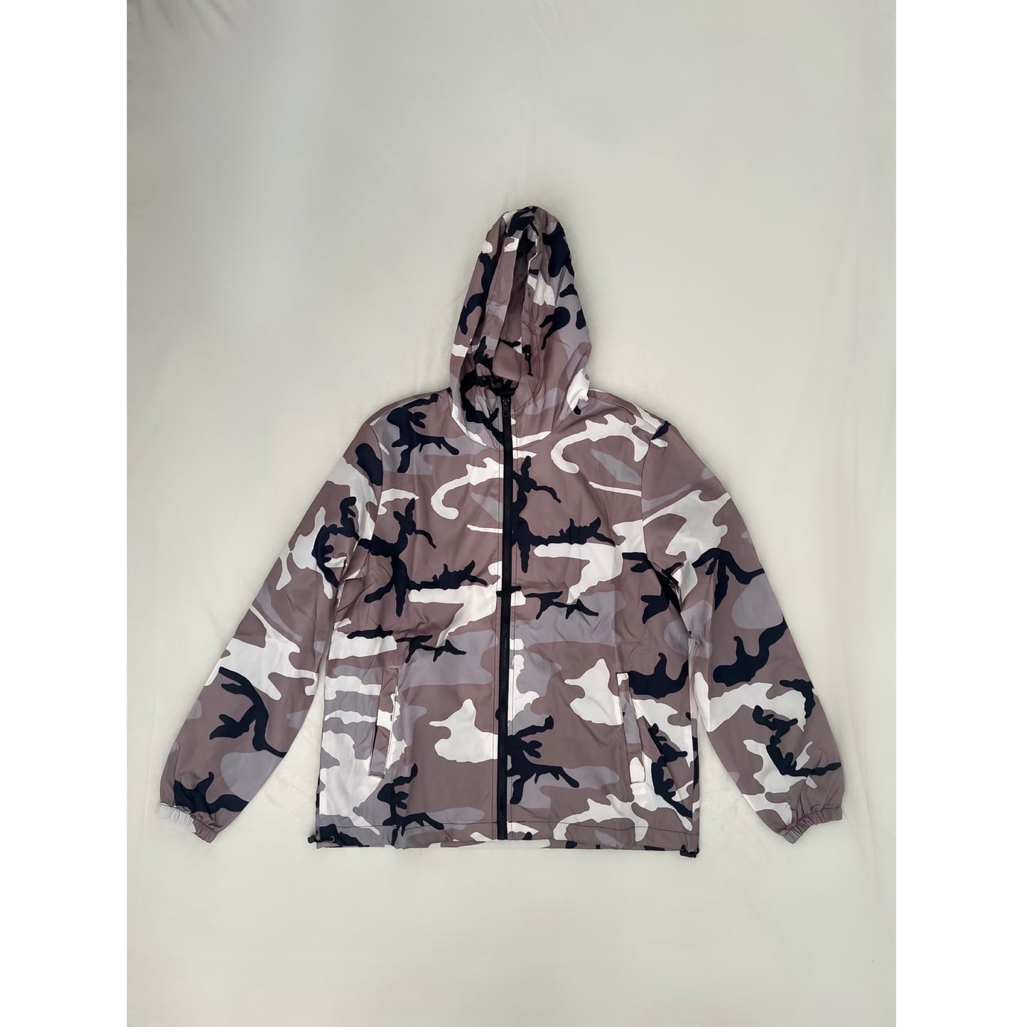 Black Camo Windbreaker Jacket (Size Medium)