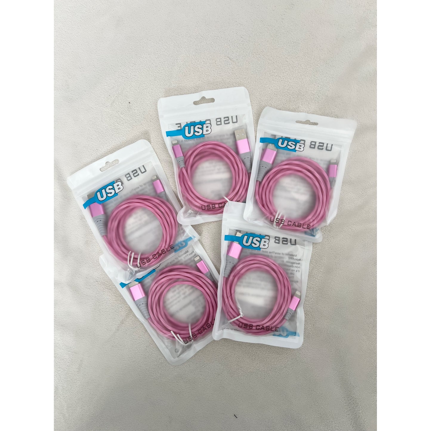 Pink Lightning-USB charger (Pack of 5)