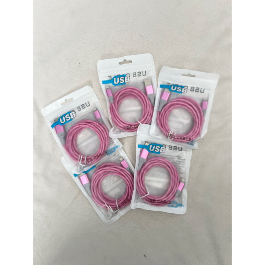 Pink Lightning-USB charger (Pack of 5)