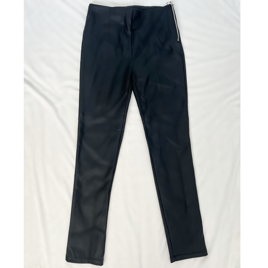 Black Shiny Leather Pants (Size Medium)